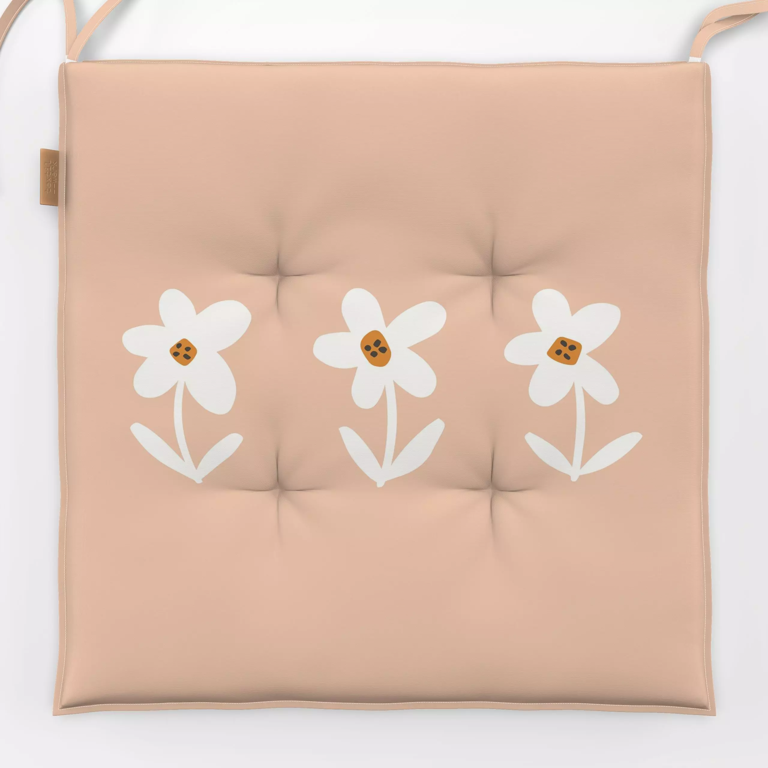 Sitzkissen Suzy peach panel - Frühling - von „Kathrin Woo"; abstrakt, Kissen, Blumen, Hygge, modern, spring, Blumenkissen, O...