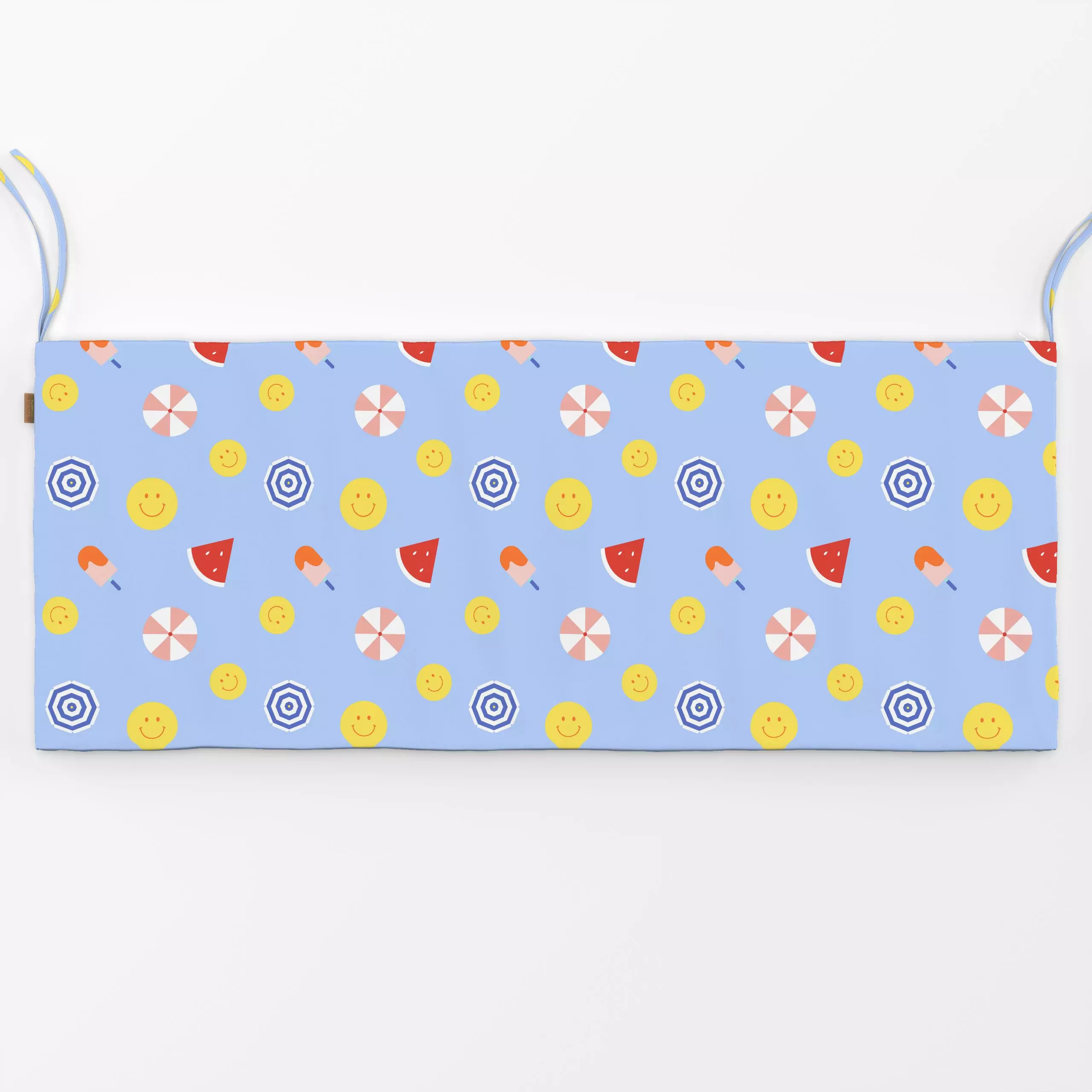 Bankauflage Smile and Feel Pattern - Sommer, Symbole & Muster - von „Jana Moßmann"; Strand, Urlaub, summer, pattern, Summerf...