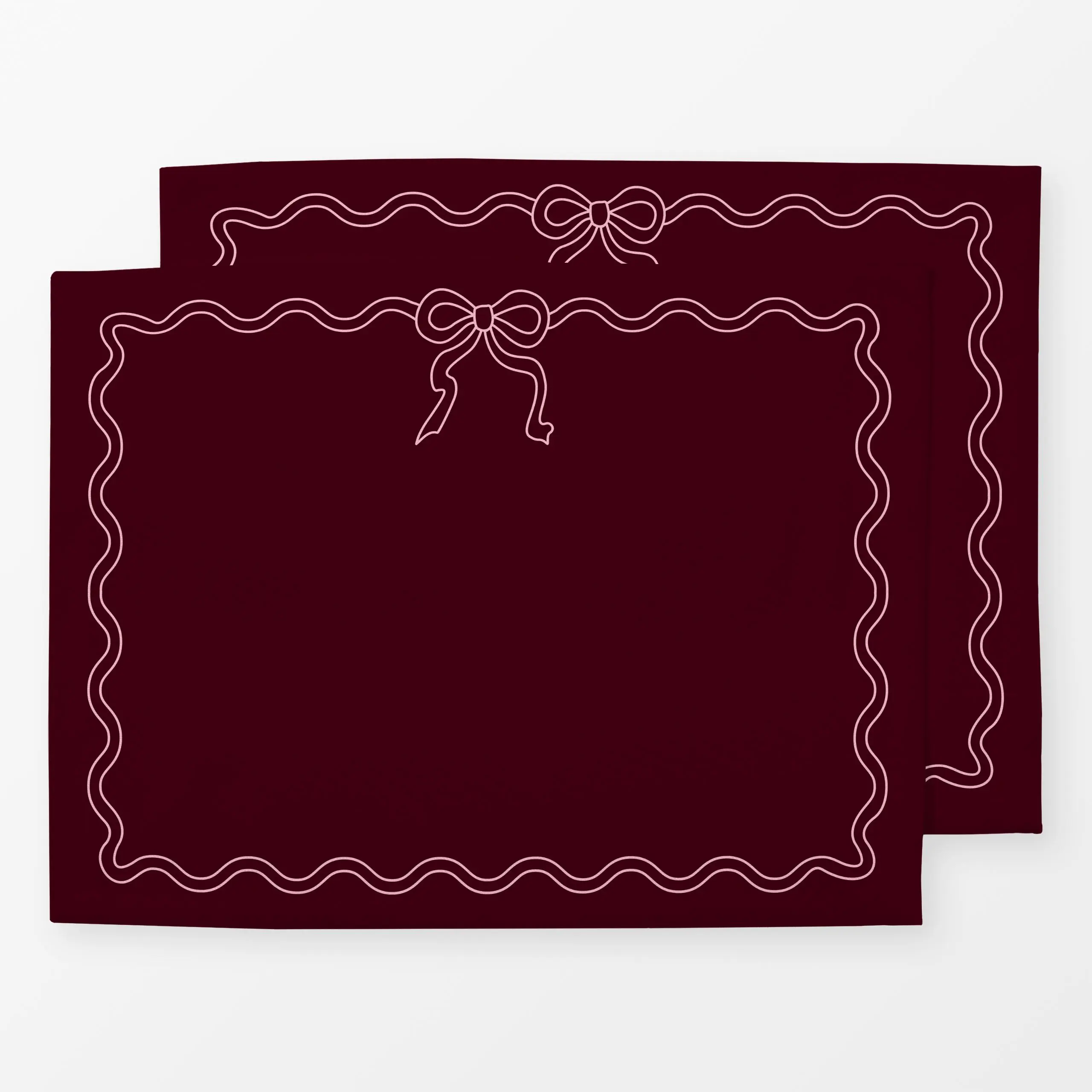 Tischset Tischset mit Schleife berry - Weihnachten, Anlässe - von „Karen Menzenbach"; Hochzeit, Weihnachten, Liebe, schleife...