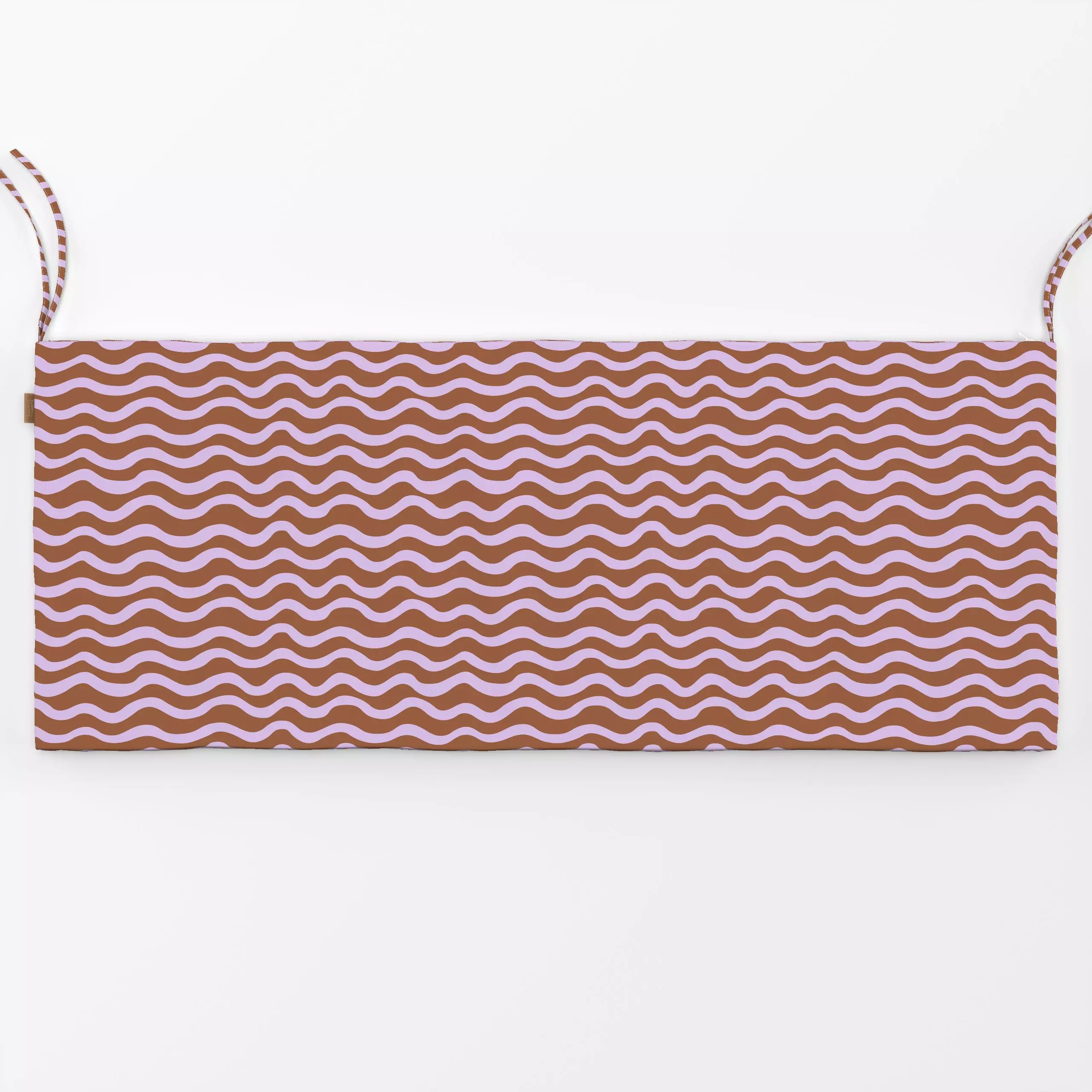 Bankauflage Bold Waves brown lilac - Herbst, Symbole & Muster - von „Karen Menzenbach"; Muster, abstrakt, Streifen, grafisch...