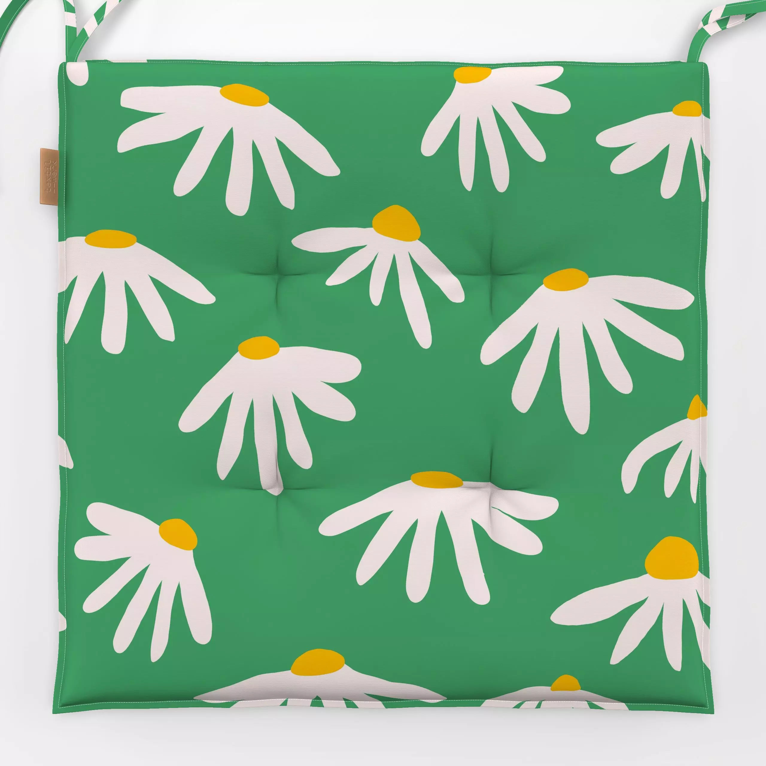 Sitzkissen Graphic Bold Flowers Green - Blumen & Florales, Frühling - von „Ninola Design "; graphisch, Retro, Sommer, Scandi...