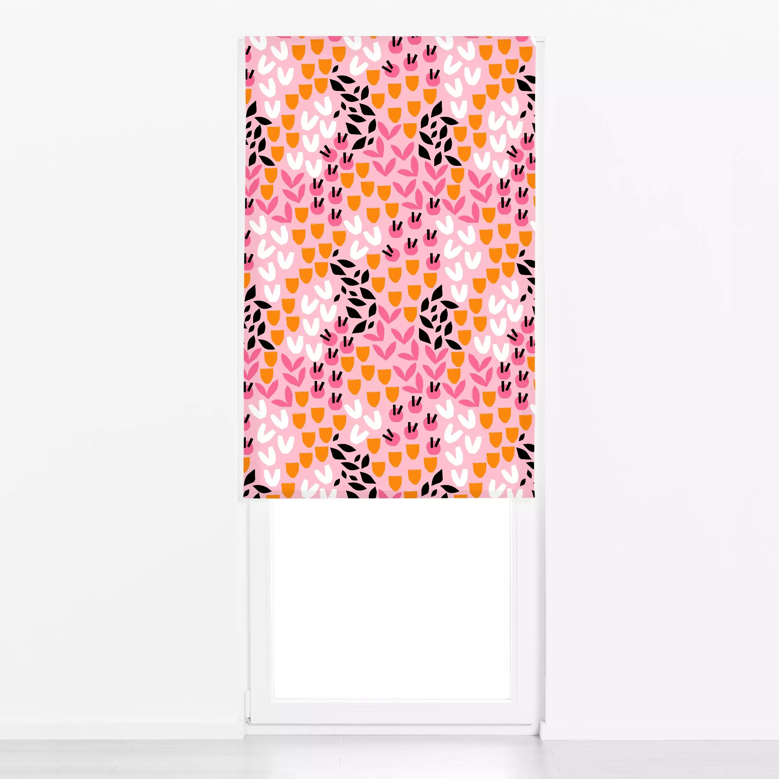 Raffrollo Autumn Harmony Pink - Blumen & Florales, Symbole & Muster - von „Lisa Jasmin Bauer"; Muster, abstrakt, Herbst, pat...