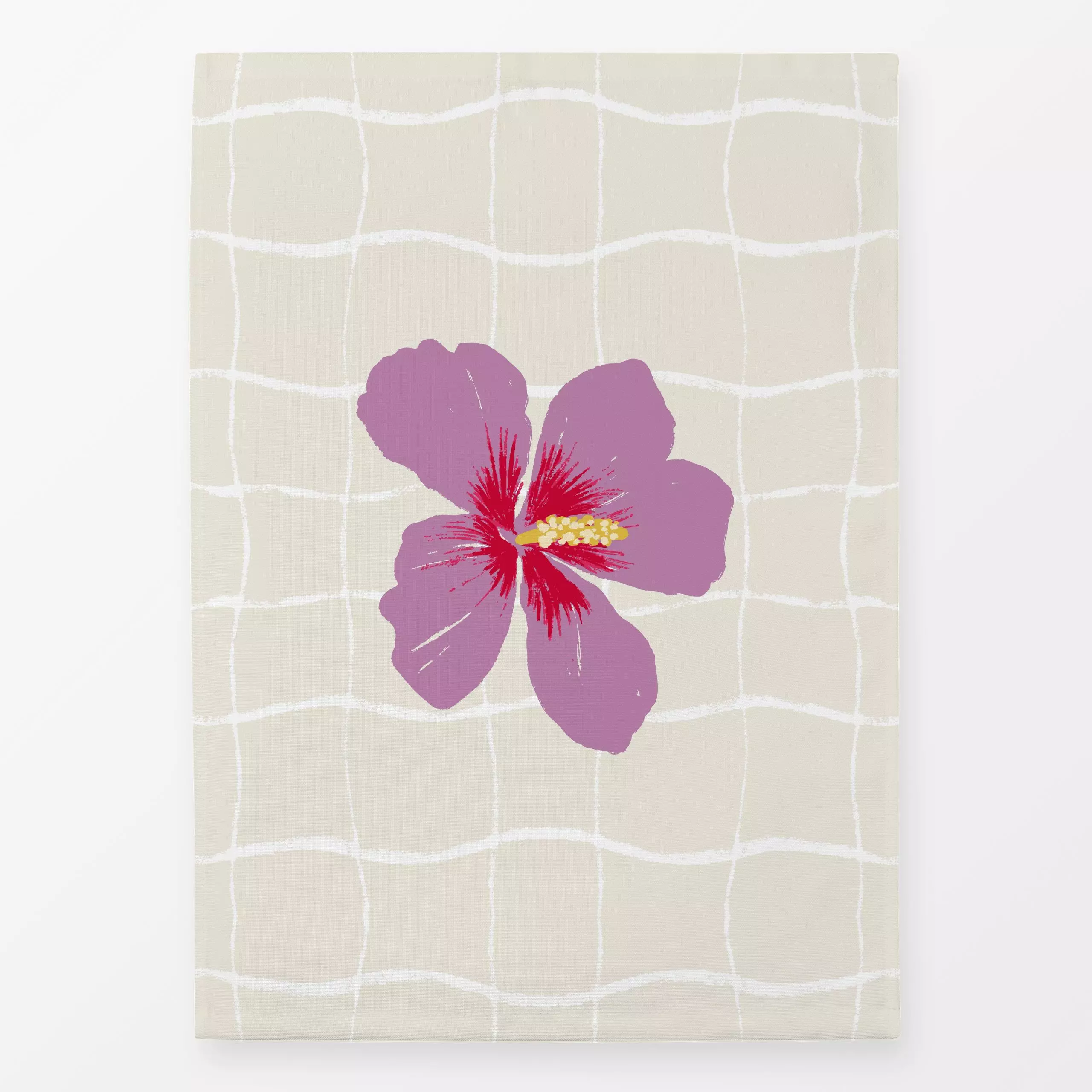 Geschirrtücher cool Hibiskus lila creme - Sommer, Symbole & Muster, Pflanzen & Botanik - von „Katrin Graff"; Blumen, Blüten,...