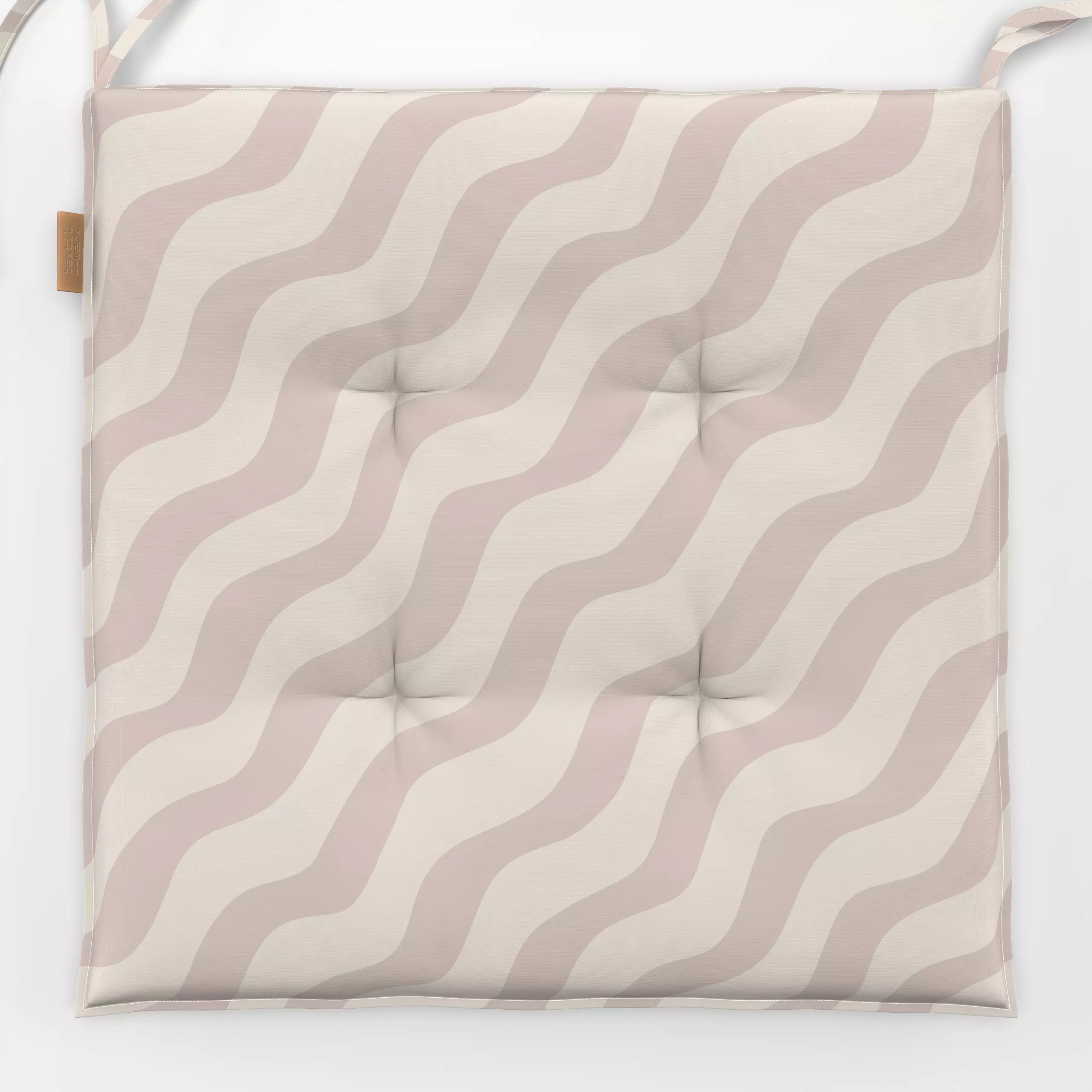Sitzkissen Wellen Diagonal Beige - Symbole & Muster - von „Studio Kesse"; Linien, Streifen, creme, Sand, beige, wellen, gest...