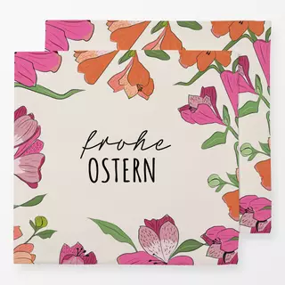 Servietten Frohe Ostern Blumen