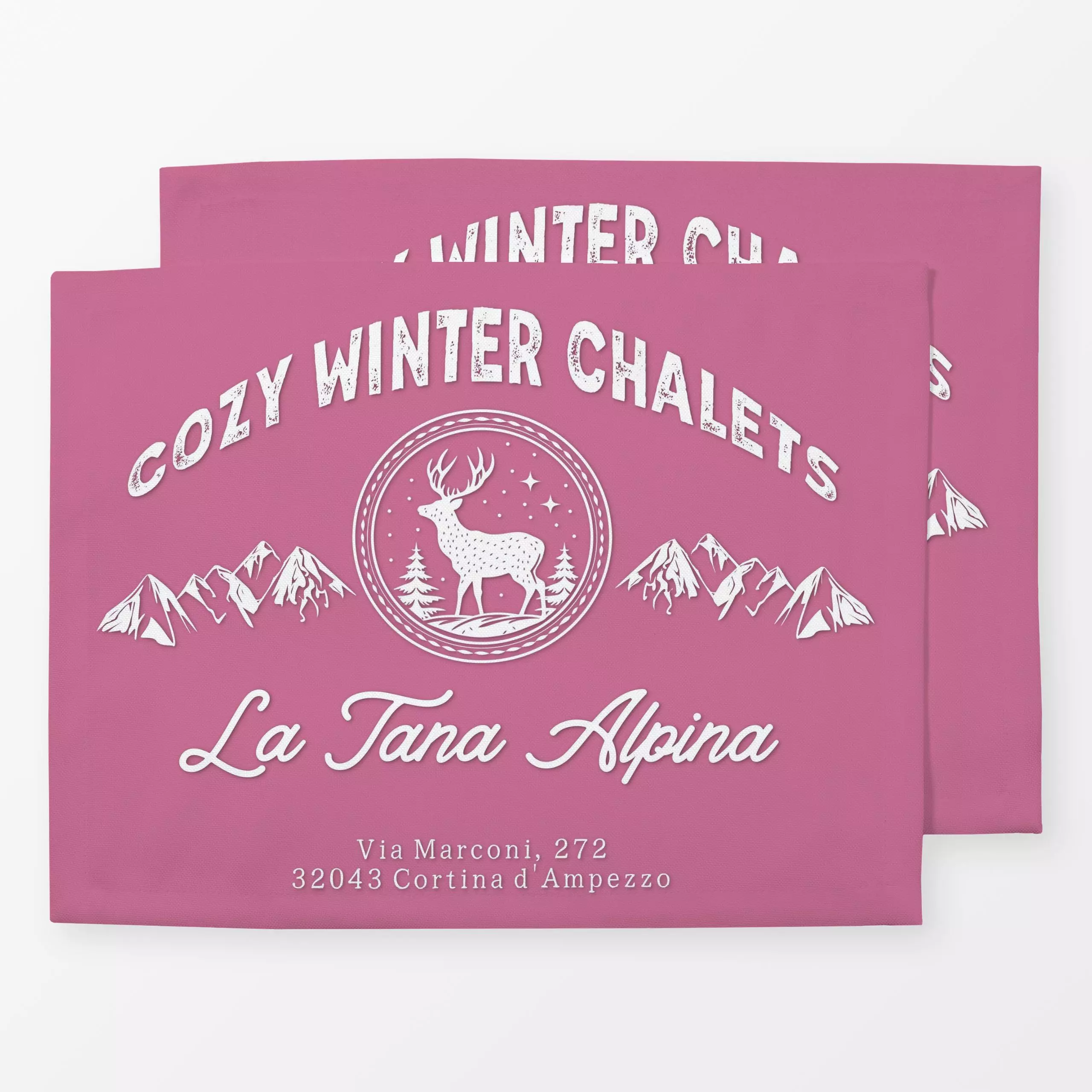 Tischset Alpen Chic Skifahren Berge - Sprüche & Schriftzüge, Winter - von „Monika Strigel"; Berge, landhaus, Italien, Monika...