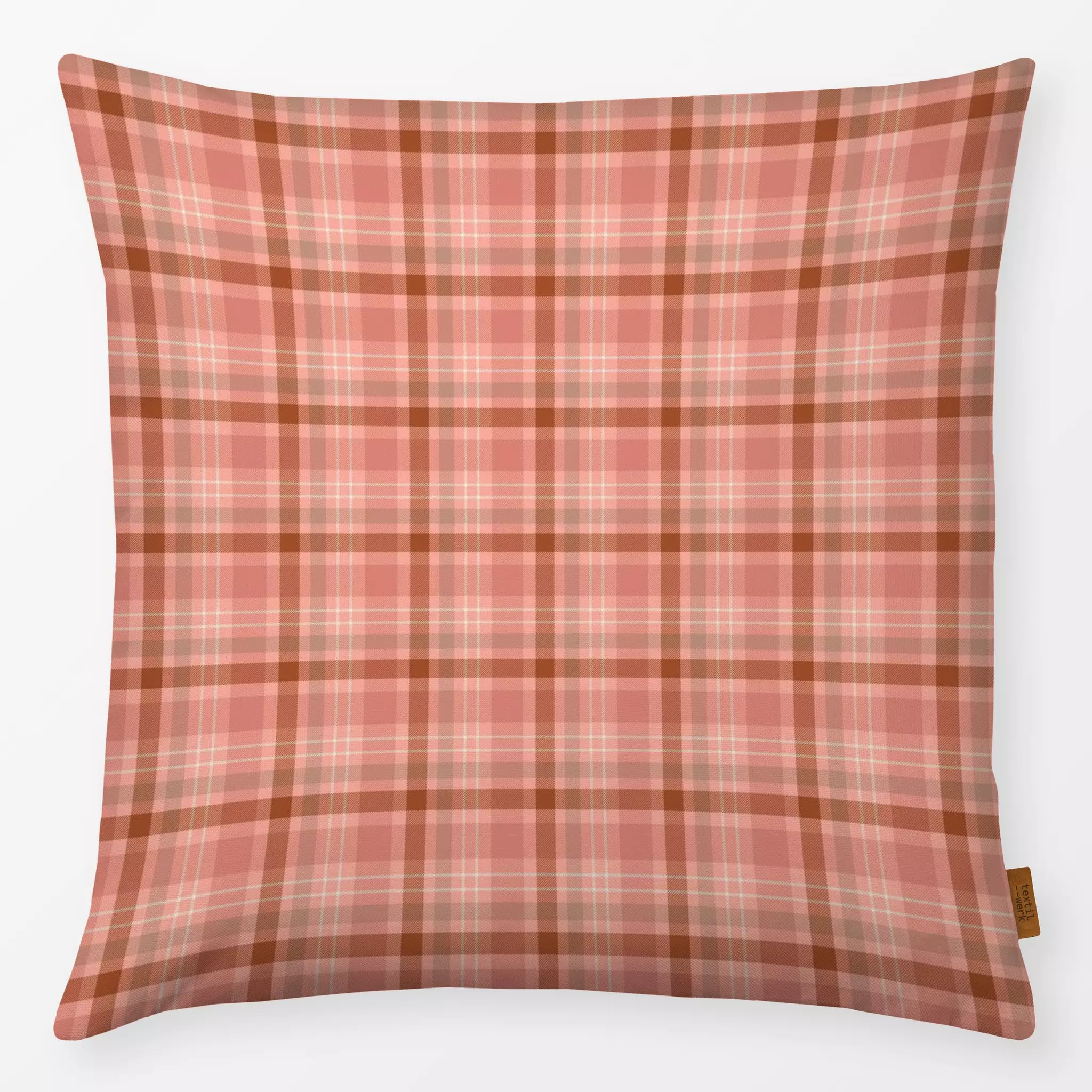 Kissen Kissen Karo Tartan Rosa Braun