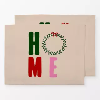 Tischset Home Mit Kranz Bunt Beige