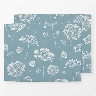 Tischset Wilde Gräser Löwenzahn Blau