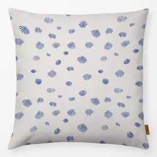 Kissen Muschel Spuren Blau