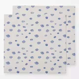 Servietten Muschel Spuren Blau