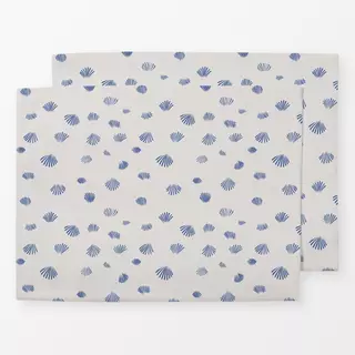 Tischset Muschel Spuren Blau