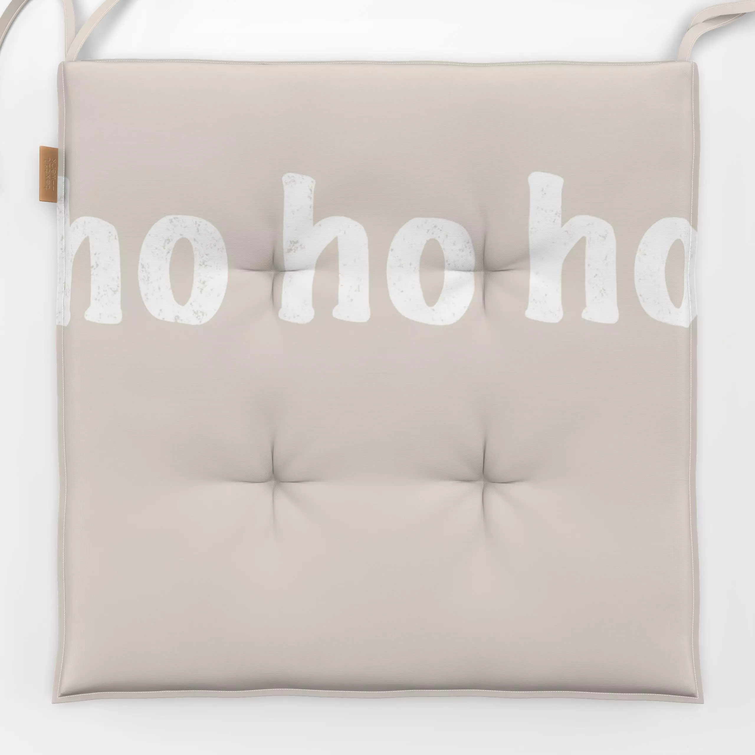 Sitzkissen Cozy Christmas Ho Ho Ho - Sprüche & Schriftzüge, Weihnachten - von „Studio ROSAGRAU"; minimal, Cozy, Weihnachten,...