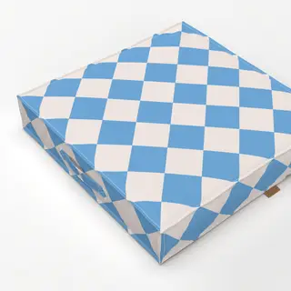 Bodenkissen Christmas Checkers Ice Blue