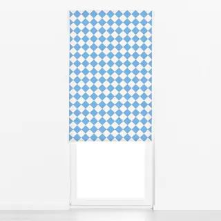 Raffrollo Christmas Checkers Ice Blue