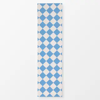 Tischläufer Christmas Checkers Ice Blue