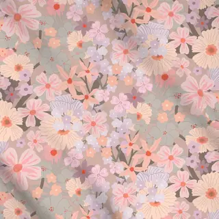 Meterware Flower Joy Garden Pastelrosa