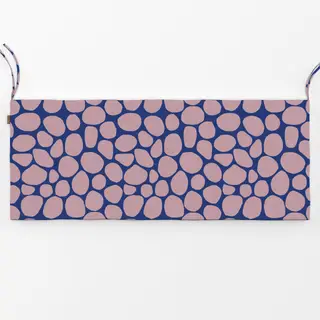 Bankauflage Frühling Steine blau rosa