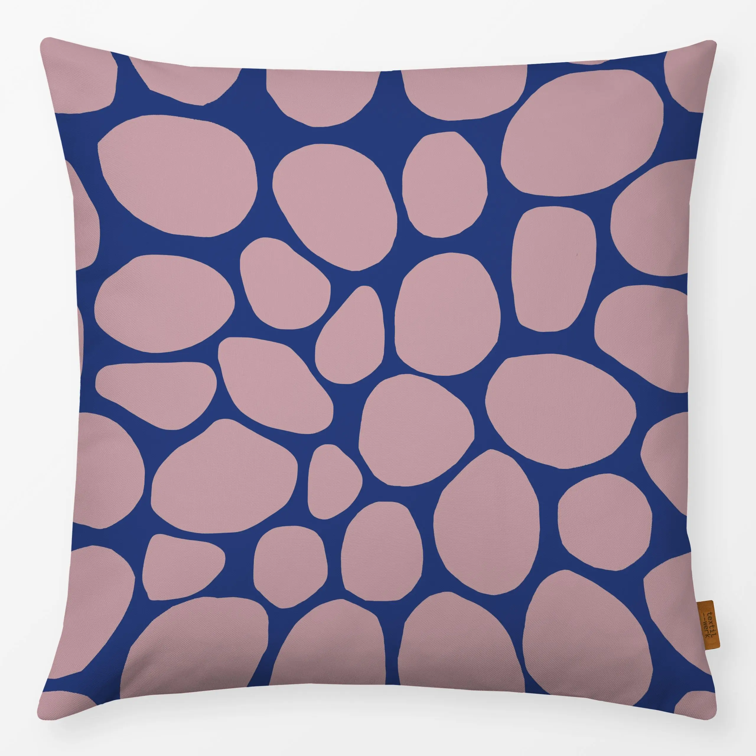 Kissen Frühling Steine blau rosa - Frühling, Symbole & Muster, Retro & Vintage - von „Iris Knabenschuh Textildesign"; Muster...