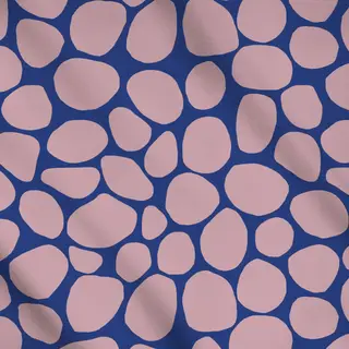 Meterware Frühling Steine blau rosa