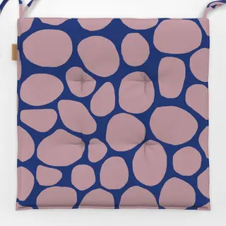 Sitzkissen Frühling Steine blau rosa