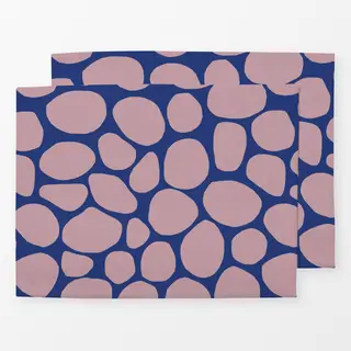 Tischset Frühling Steine blau rosa