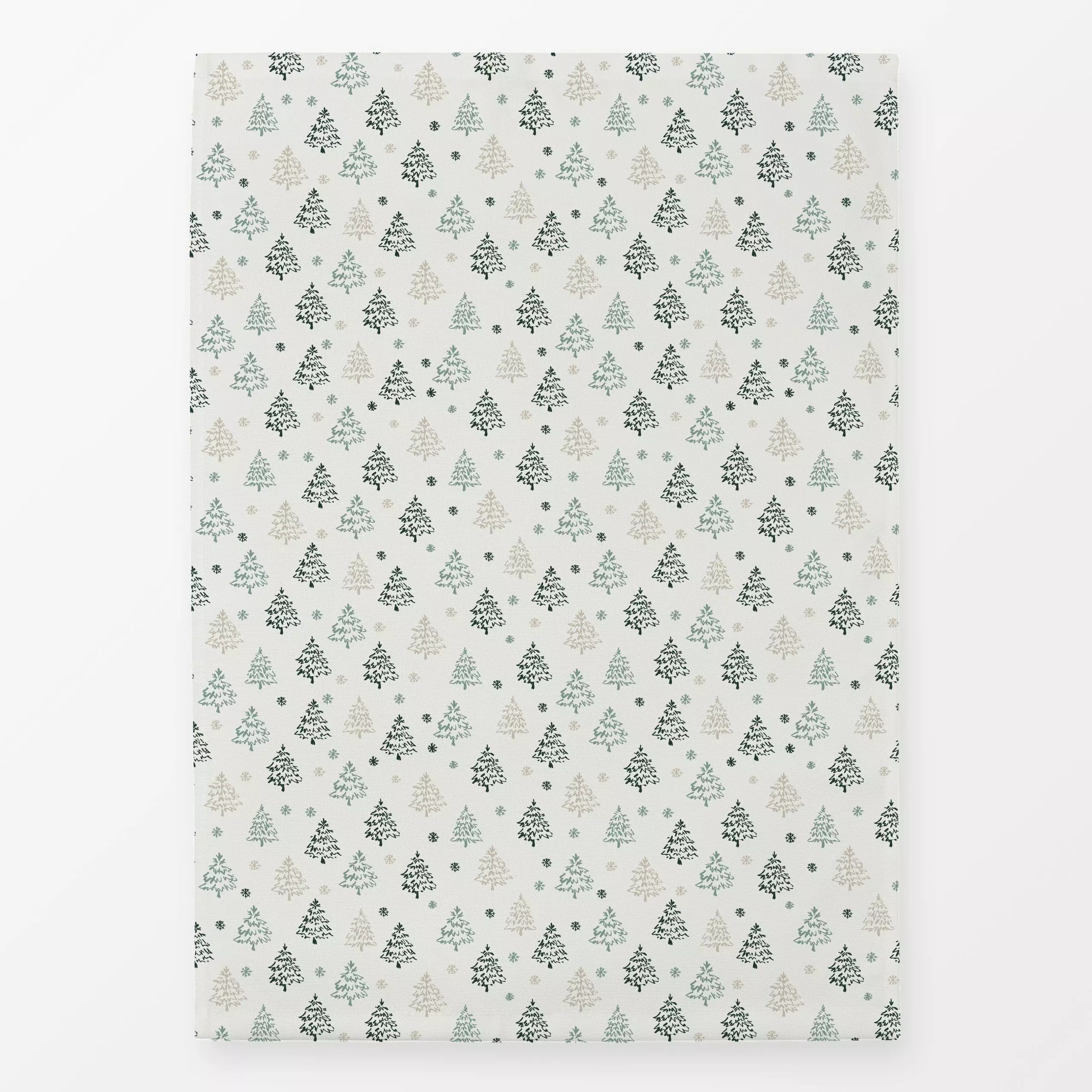 Geschirrtücher Tannen und Schneeflocken - Natur & Landschaft, Anlässe - von „Katrin Graff"; Bäume, Wald, Schneeflocken, Tann...