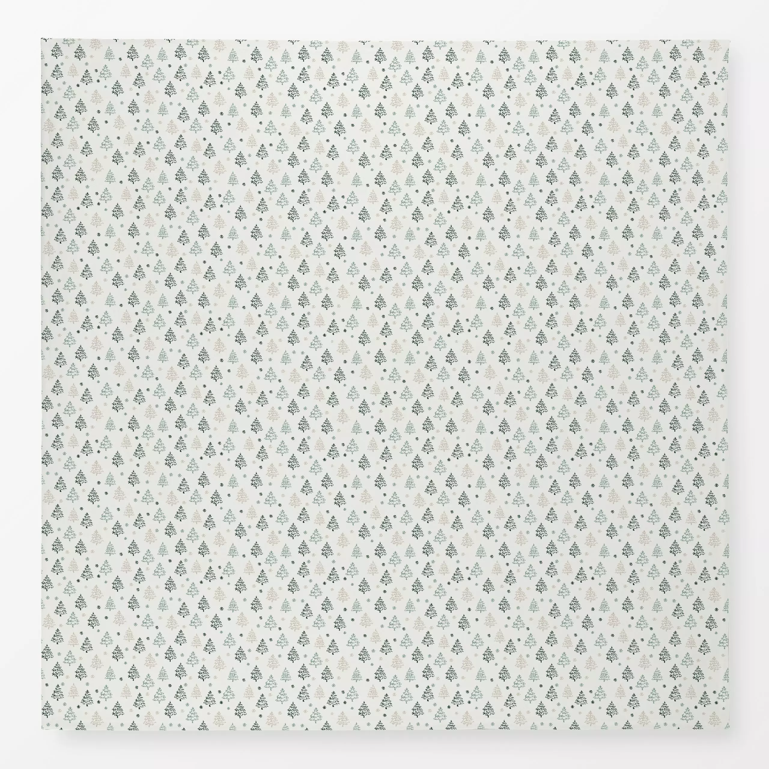 Tischdecke Tannen und Schneeflocken - Natur & Landschaft, Anlässe - von „Katrin Graff"; Bäume, Wald, Schneeflocken, Tannenba...