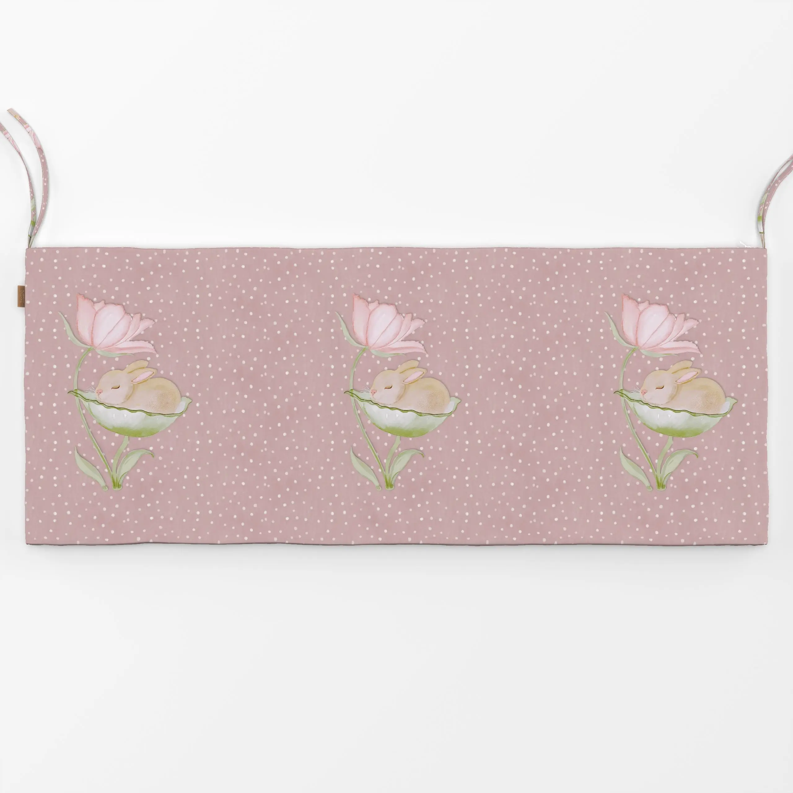 Bankauflage Baby Hase Pünktchen Blume Rosa - Blumen & Florales, Frühling, Kinderzimmer & Motive für Kinder - von „Monika Str...