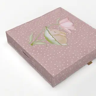 Bodenkissen Baby Hase Pünktchen Blume Rosa