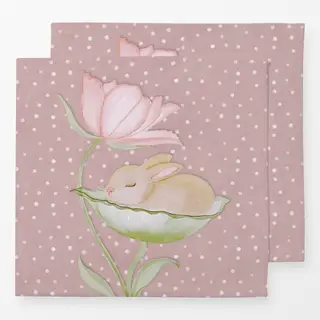 Servietten Baby Hase Pünktchen Blume Rosa