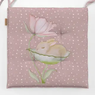 Sitzkissen Baby Hase Pünktchen Blume Rosa
