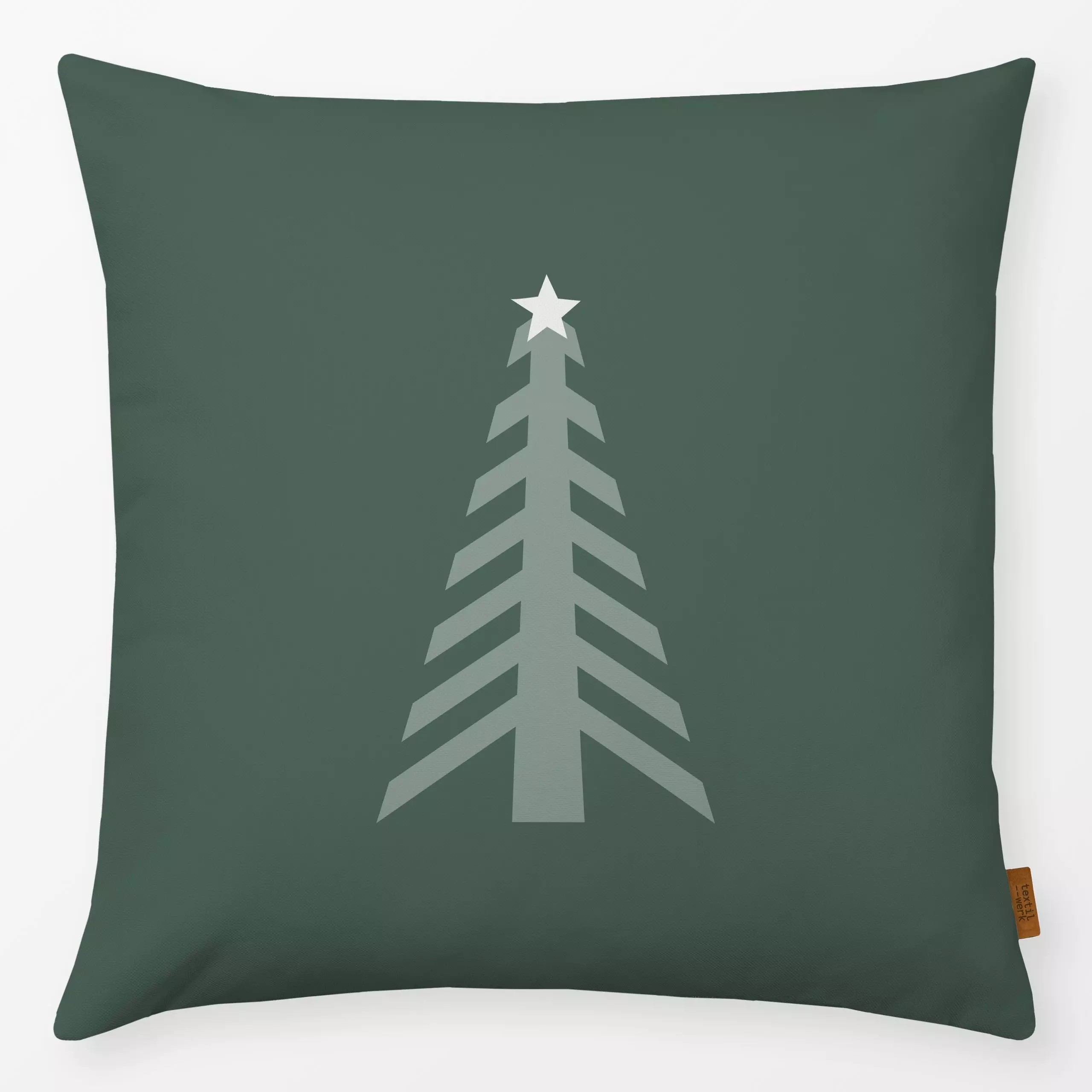Kissen Weihnachtsbaum grün - Weihnachten, Winter - von „Kerstin Ax"; abstrakt, skandinavisch, Weihnachtsbaum, Weihnachten, S...