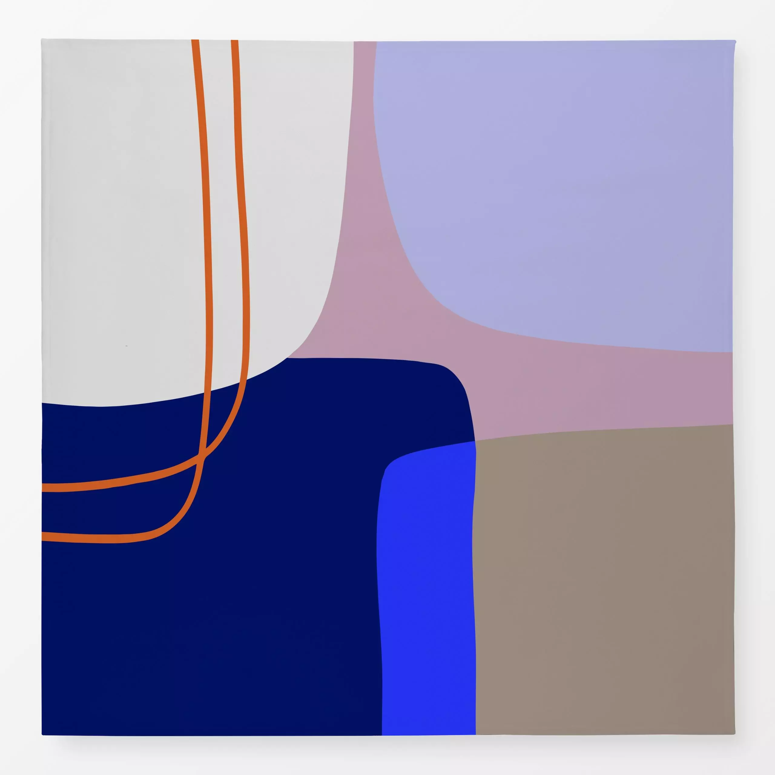 Tischdecke Bold Shapes 11 - Symbole & Muster - von „Mareike Böhmer"; linie, abstrakt, Blaugrau, rosa, formen, bunt, organisc...