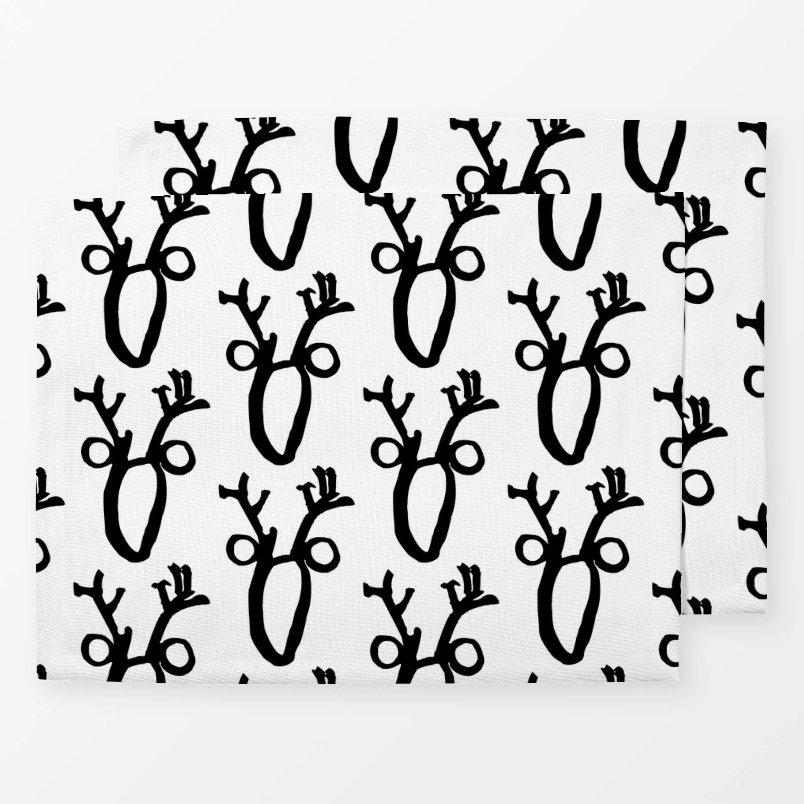 Tischset Hirschmuster - Weihnachten, Winter, Symbole & Muster - von „Alisa Knöß"; Muster, Weihnachten, Hirsch, Weihnachtsdek...