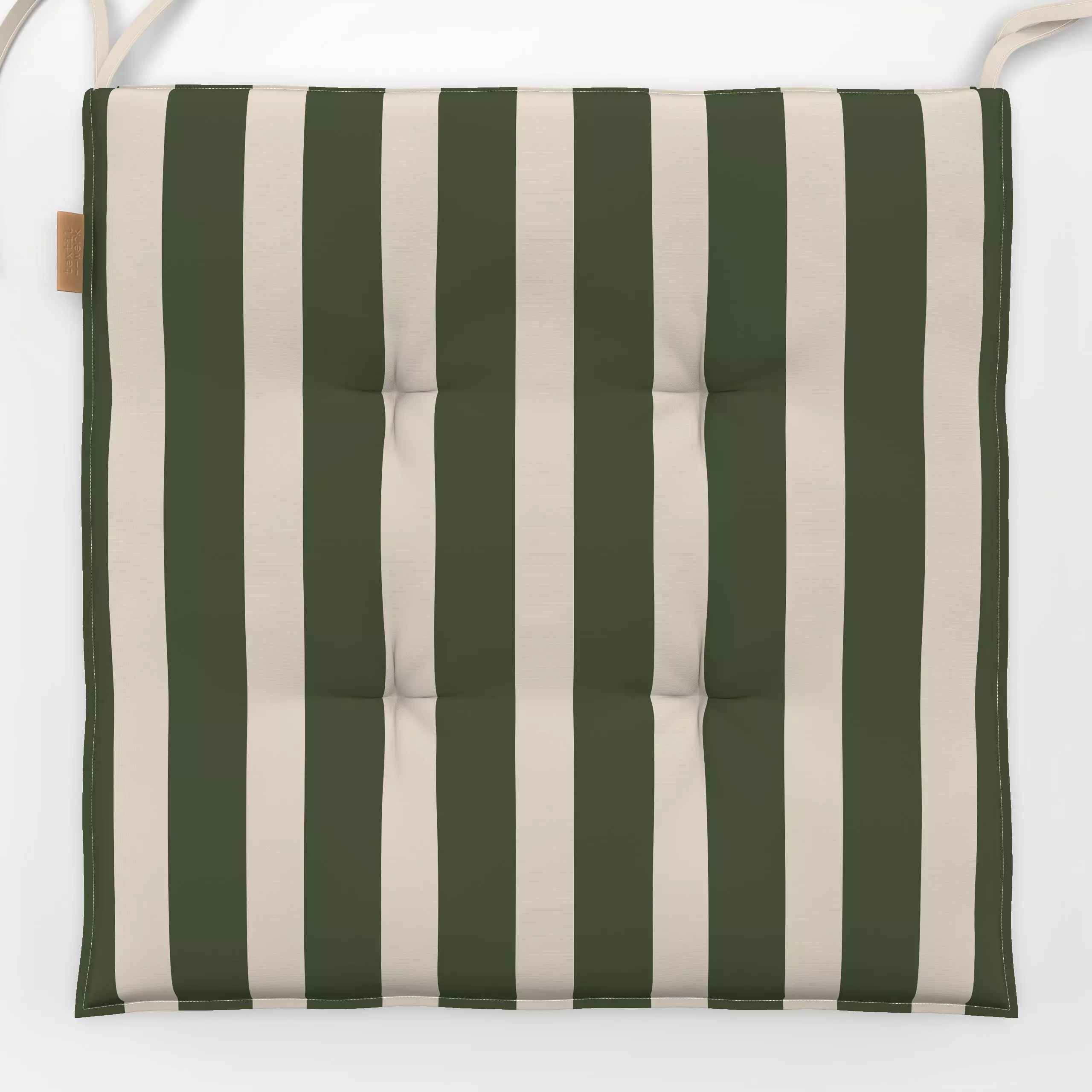 Sitzkissen Bold Stripes green beige - Herbst, Symbole & Muster - von „Karen Menzenbach"; Streifen, beige, grafisch, Winter, ...