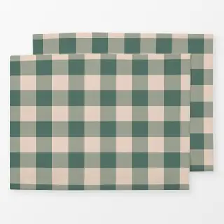 Tischset Xmas - Plaid grün