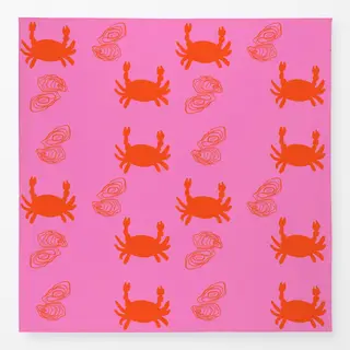 Tischdecke Krebse Austern Orange Pink