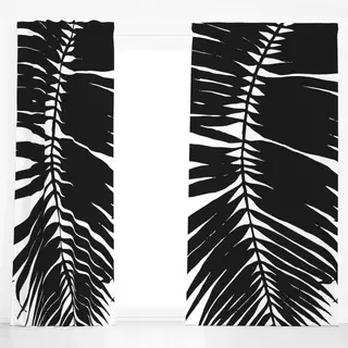 Dekovorhang Big Butterfly PalmLeaf - Black