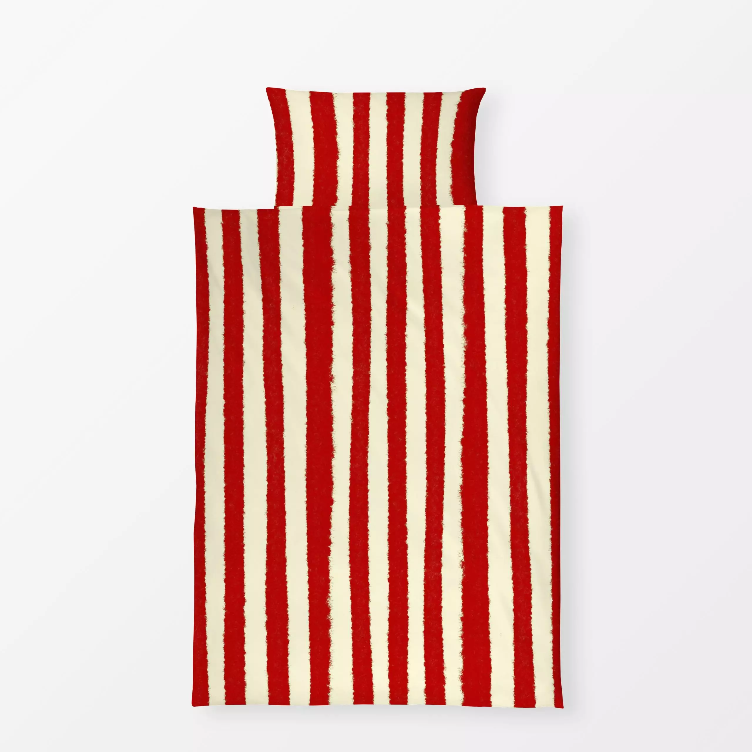 Bettwäsche Streifen Rot - Symbole & Muster, Retro & Vintage - von „Studio Dolci"; Streifen, Sommer, rot, Weiss, Italien, zir...