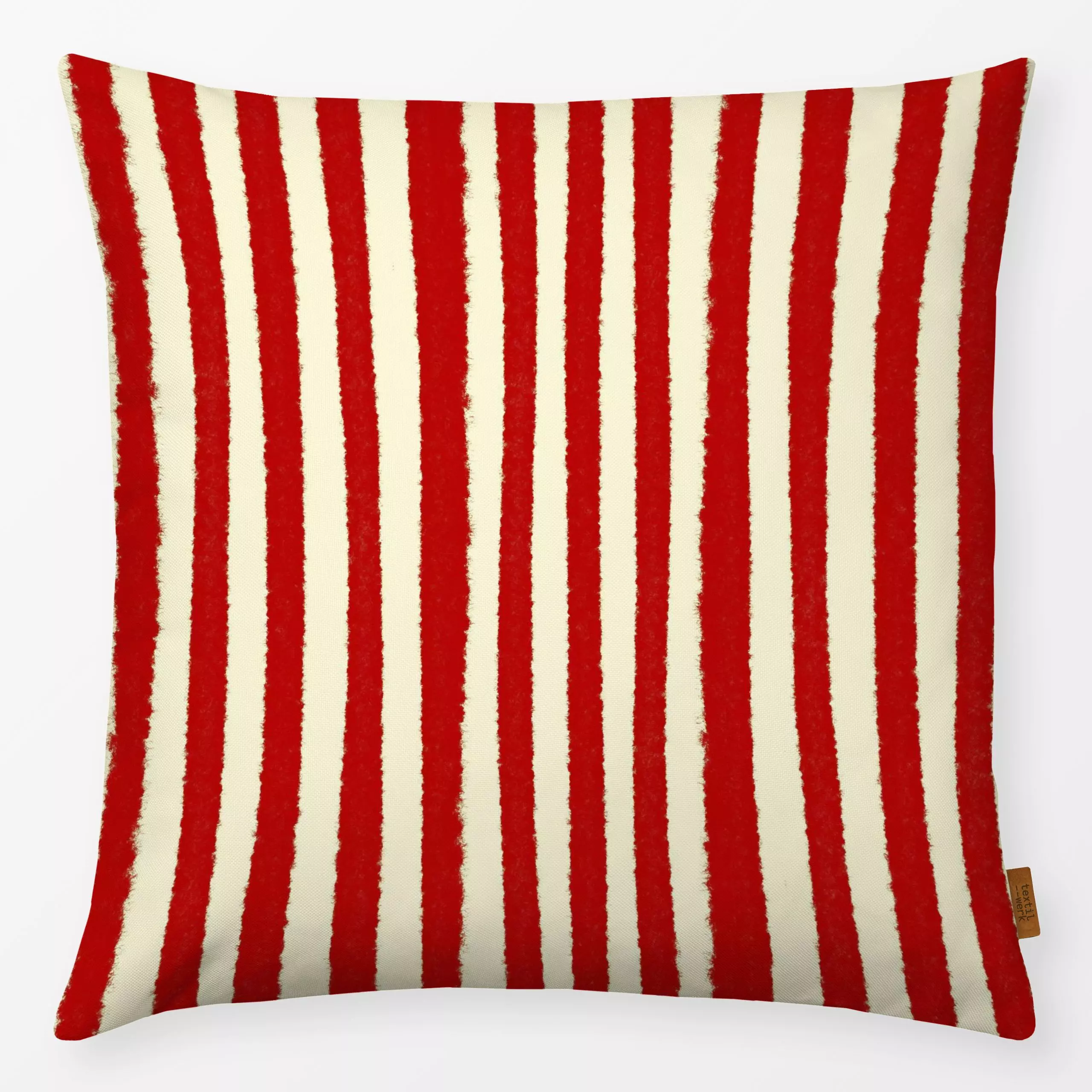 Kissen Streifen Rot - Symbole & Muster, Retro & Vintage - von „Studio Dolci"; Streifen, Sommer, rot, Weiss, Italien, zirkus,...