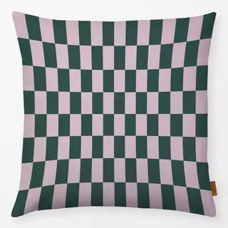 Kissen Schachbrett Grün Lila