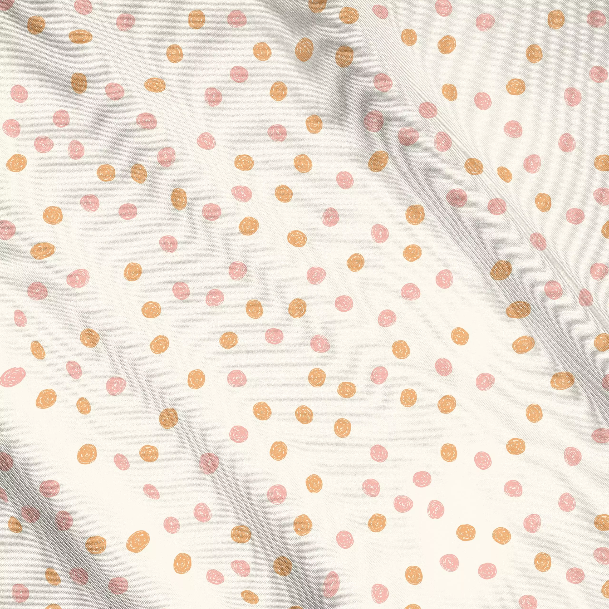 Meterware Punkte beige rosa gelb, gemustert, fürs Kinderzimmer, Ostern, von Kathrin Woo