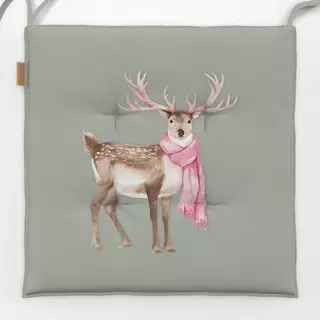 Sitzkissen AlpenChic Hirsch mit Schal