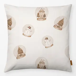 Kissen Schneekugel sepia