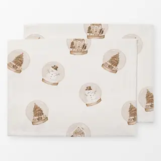 Tischset Schneekugel sepia