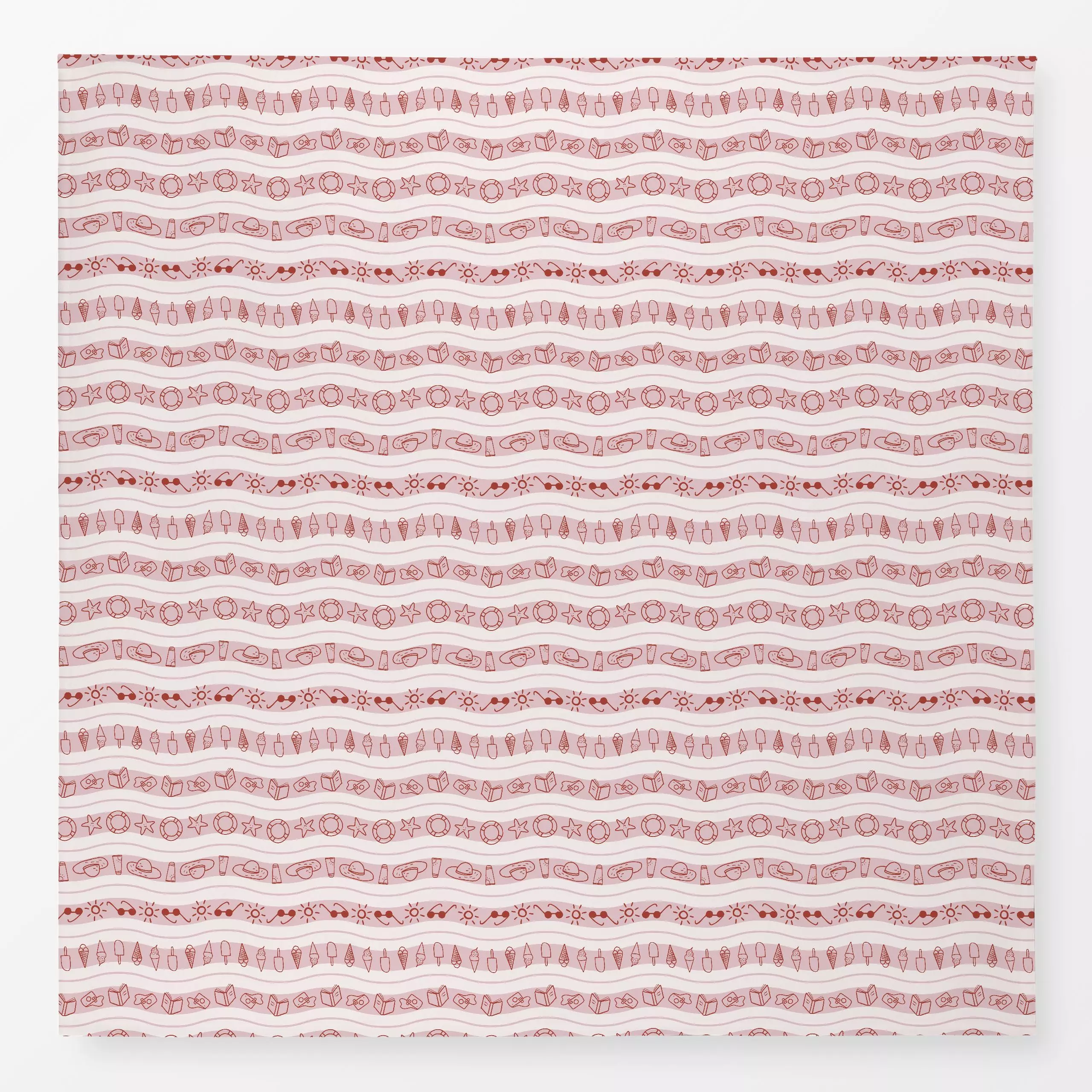 Tischdecke At The Beach Rosa, gemustert, Sommer, von Kathrin Woo