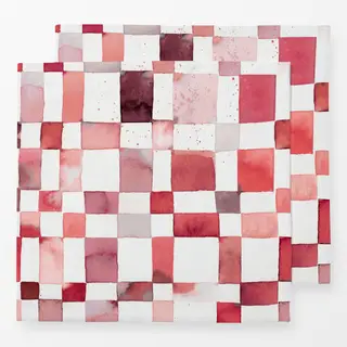 Servietten Schachbrett Checker Checks Red