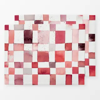 Tischset Schachbrett Checker Checks Red