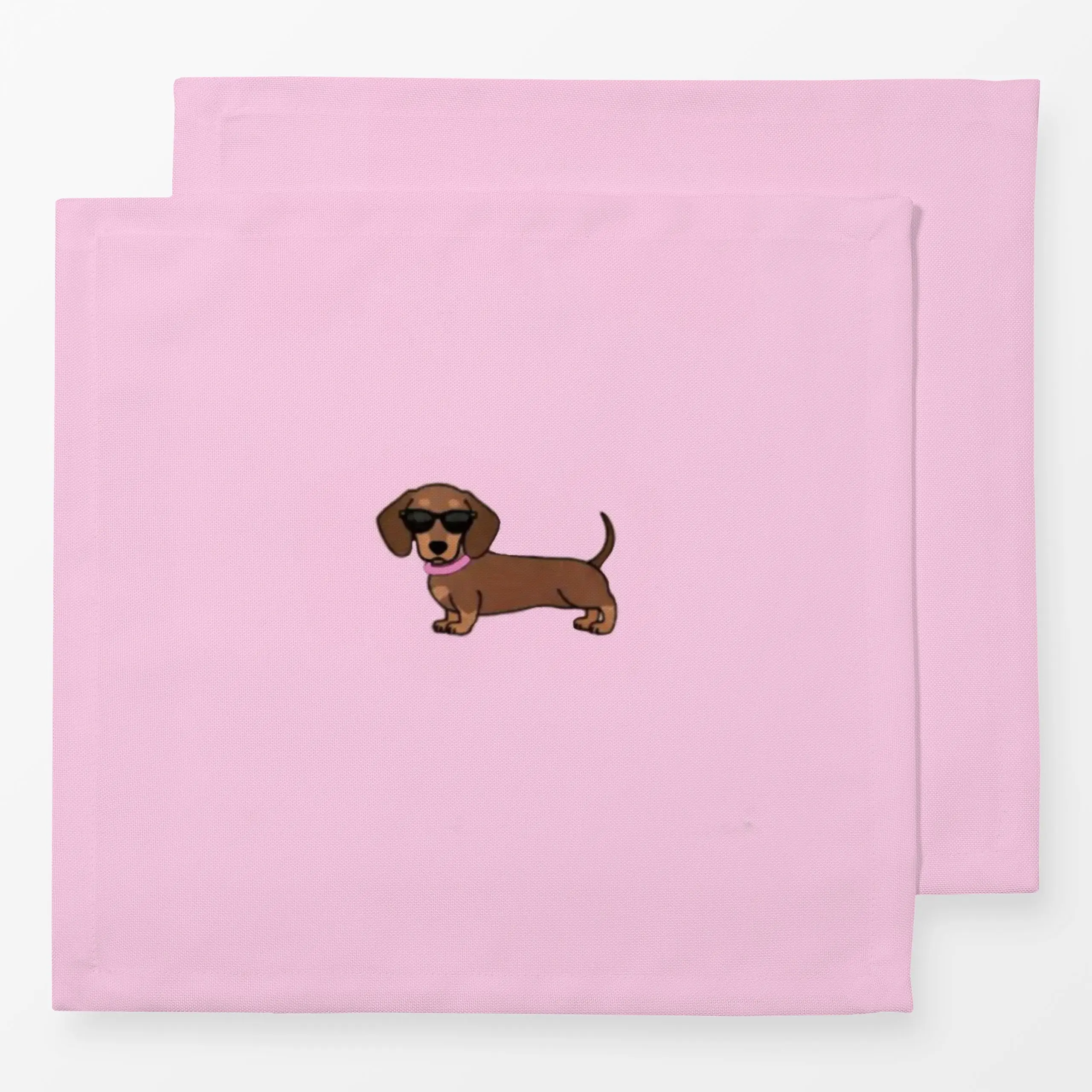 Servietten Cool Summer Wuff Wuff - Tiere - von „Ute Arnold"; rosa, Sommer, bunt, cool, dackel, dogs, dackelliebe, dackelklub...